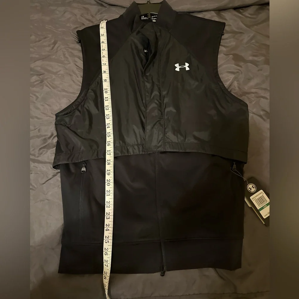 NEW WT UNDER ARMOUR COLDGEAR REACTOR‎ RUN VEST BLACK SIZE LARGE SLEEVLESS